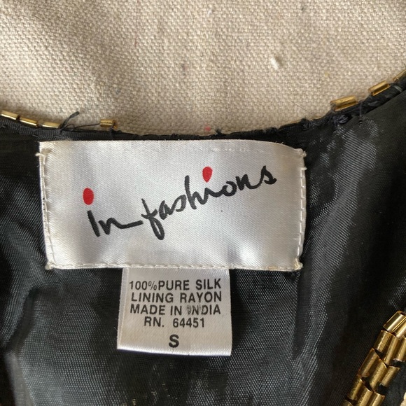 Vintage Black and Gold Embroidered Top - Picture 2 of 5